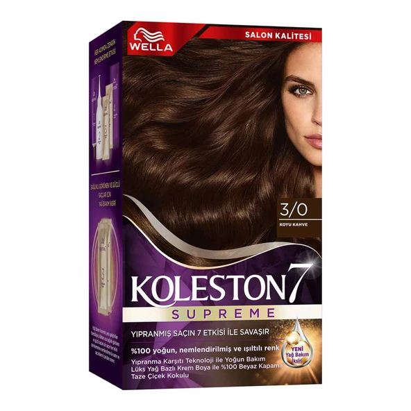 Wella Koleston Supreme Saç Boyası 3/0 Koyu Kahve ürün görseli