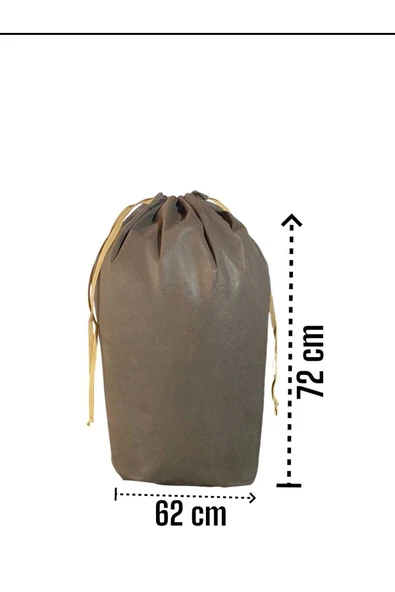Balkan Room Kahverengi Büzgülü Hurç 2'li Set L 72x62cm - Taşınma Çantası - Yorgan Yastık Çamaşır Saklama Torbası - 2