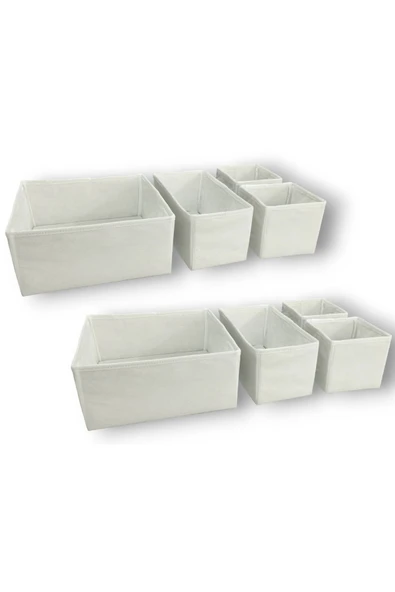 Balkan Room 8'li Beyaz Çekmece Içi Düzenleyici Organizer Set - Çok Amaçlı Dolap Içi Kutu Seti