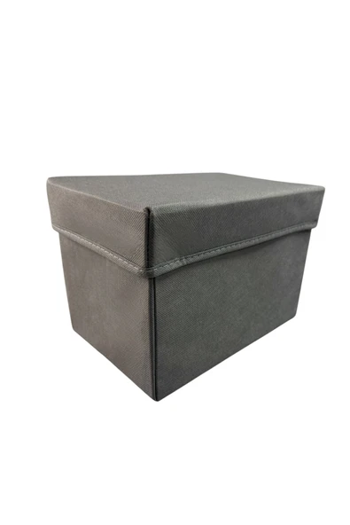Balkan Room 3 Adet Antrasit Kapaklı Dolap İçi Düzenleyici Kutu Çok Amaçlı Saklama Kutusu Large 30x20x20 cm - 5