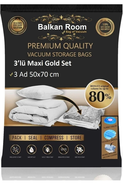 Balkan Room Vakum Hurcu 3’lü Ultra Diamond Set Vakumlu Hurç Vakumlu Poşet - Resim 7