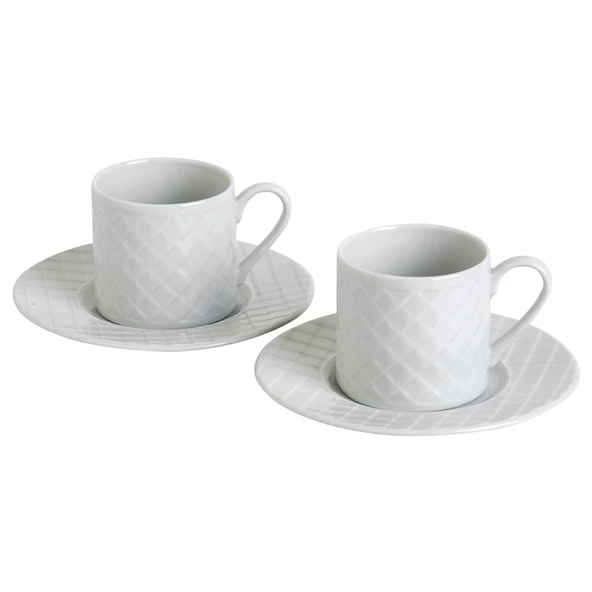 Kütahya Porselen Ekose 8 Parça Kahve Seti