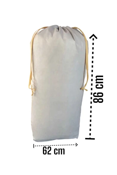 Balkan Room Gri Büzgülü Hurç 8'li Set - 2XXL ,2XL, 4L - Taşınma Çantası - Yorgan Yastık Çamaşır Saklama Torbası - 3