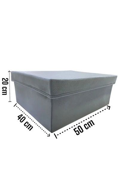 Balkan Room Kapaklı Dolap İçi Düzenleyici Kutu Çok Amaçlı Saklama Kutusu XXLarge 50x40x20 cm - 8