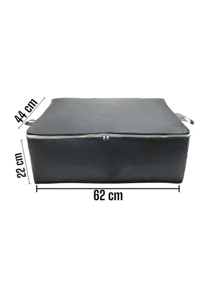 Balkan Room 3 Adet Antrasit Baza Altı Ve Çekyat Tipi Hurç 62 X 44 X 22 Cm XLarge - 2