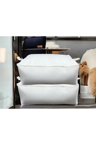 Balkan Room 2 Adet Beyaz Baza Altı Ve Çekyat Tipi Hurç 62 X 44 X 22 Cm XLarge - Resim 3