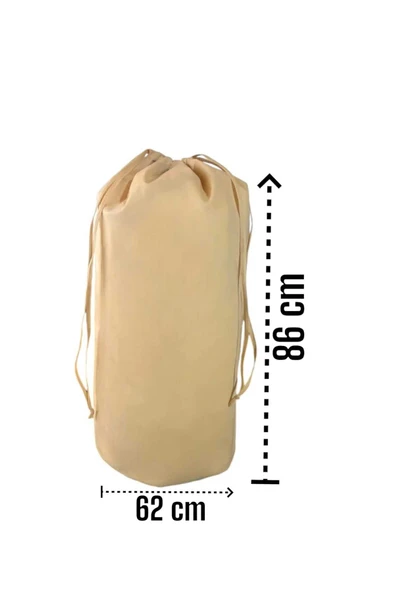Balkan Room Bej Büzgülü Hurç 4'lü Set - XXL ,XL, 2L - Taşınma Çantası - Yorgan Yastık Çamaşır Saklama Torbası - 3