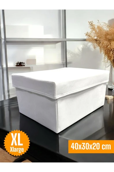 Balkan Room Kapaklı Dolap İçi Düzenleyici Kutu Çok Amaçlı Saklama Kutusu XLarge 40x30x20 cm