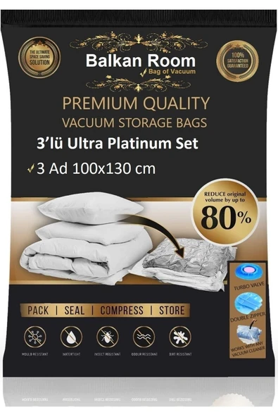 Balkan Room Vakum Hurcu 3’lü Ultra Diamond Set Vakumlu Hurç Vakumlu Poşet - Resim 6