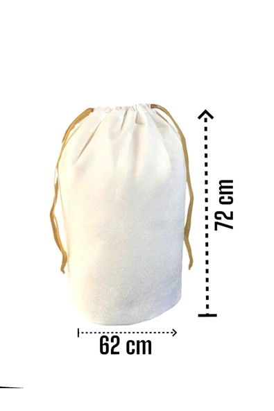 Balkan Room Beyaz Büzgülü Hurç 3'lü Set - XXL ,XL, L - Taşınma Çantası - Yorgan Yastık Çamaşır Saklama Torbası - 4