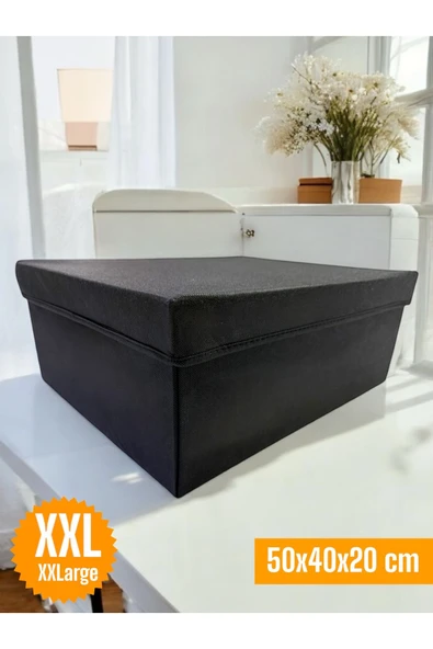 Balkan Room Kapaklı Dolap İçi Düzenleyici Kutu Çok Amaçlı Saklama Kutusu XXLarge 50x40x20 cm - 3
