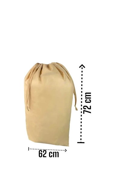 Balkan Room Bej Büzgülü Hurç 6'lı Set - 2XXL, 2XL, 2L - Taşınma Çantası - Yorgan Yastık Çamaşır Saklama Torbası - 4