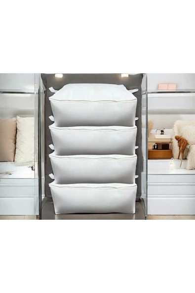 Balkan Room 4 Adet Beyaz Baza Altı Ve Çekyat Tipi Hurç 62 X 44 X 22 Cm XLarge - Resim 3