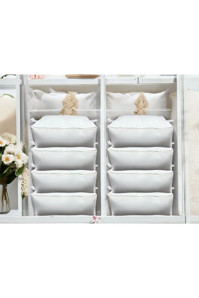 Balkan Room 8 Adet Beyaz Baza Altı Ve Çekyat Tipi Hurç 62 X 44 X 22 Cm XLarge - Resim 3