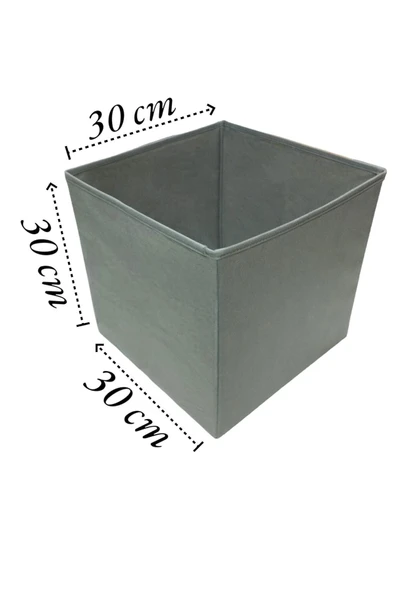 Balkan Room 6 Adet Gri Çok Amaçlı Dolap Düzenleyici Kutu Dekoratif Saklama Kutusu Raf Organizer Large - 3