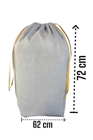 Balkan Room Gri Büzgülü Hurç Large 72x62 cm - Taşınma Çantası - Yorgan Yastık Çamaşır Saklama Torbası - 2