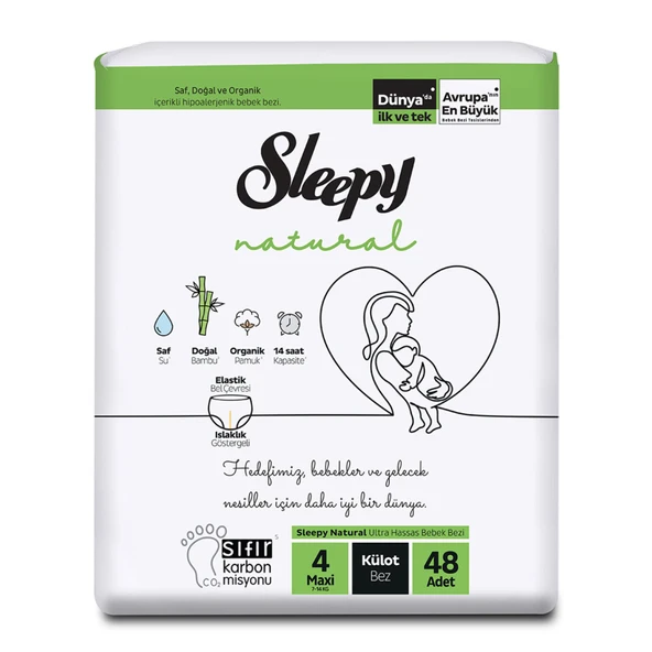 Sleepy Natural Kulot Bez 4 Beden Maxı 7-14 Kg 48'Lı