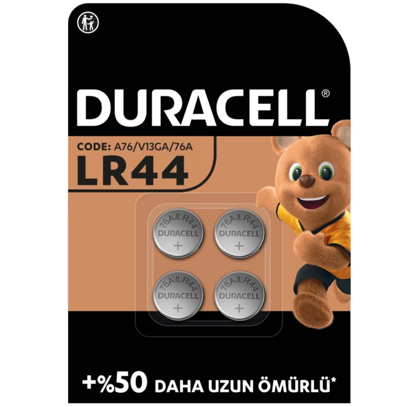 Duracell Özel LR44 Alkalin Düğme Pil 1,5 V 4'lü Paket