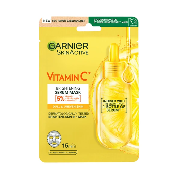 Garnier C Vitamini Parlaklık Verici Kağıt Yüz Maskesi
