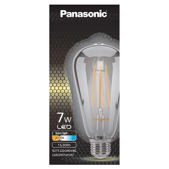 Panasonic E27 Led Fılaman ST64 Rustik Sarı Işık