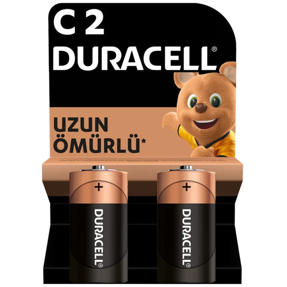 Duracell Alkalin C Pil, 1,5V (LR14 / MN1400), 2’li Paket