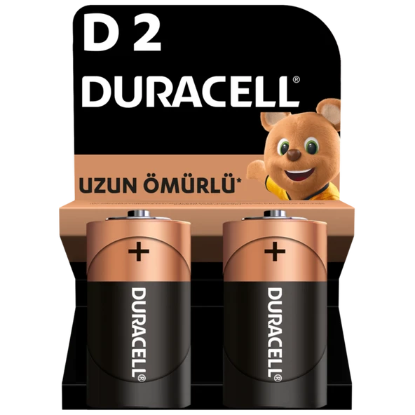 Duracell Alkalin D Pil, 1,5V (LR20 / MN1300), 2’li Paket