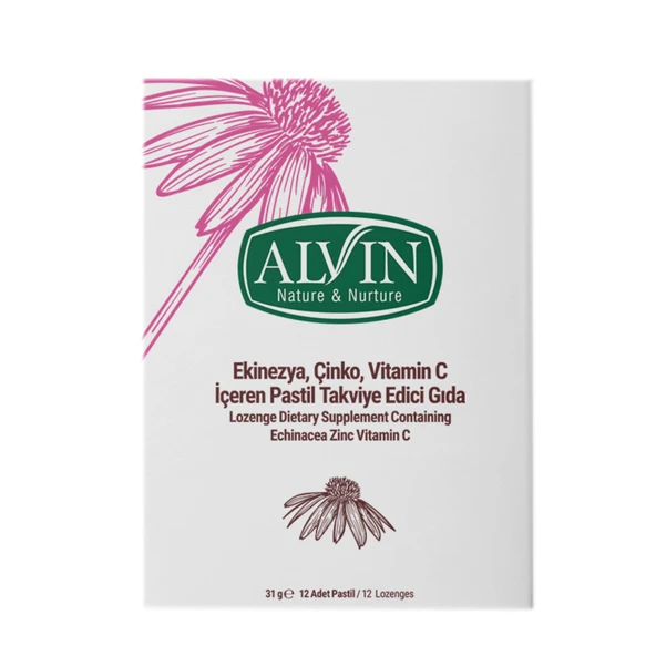 Alvin Pastil Ekinezya Çinko Vitamin C 12'li 31 G