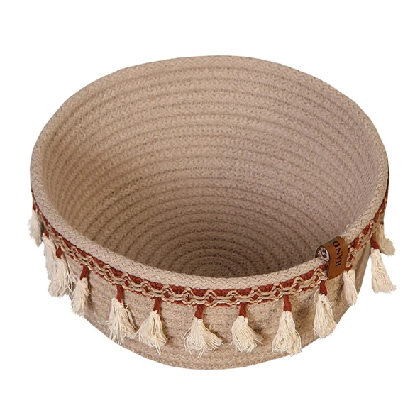 Lisya Home Püsküllü Hasır Sepet