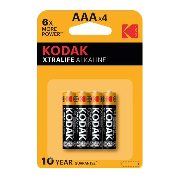 Kodak Xtralife Alkalin İnce Pil Blister AAA 4'lü