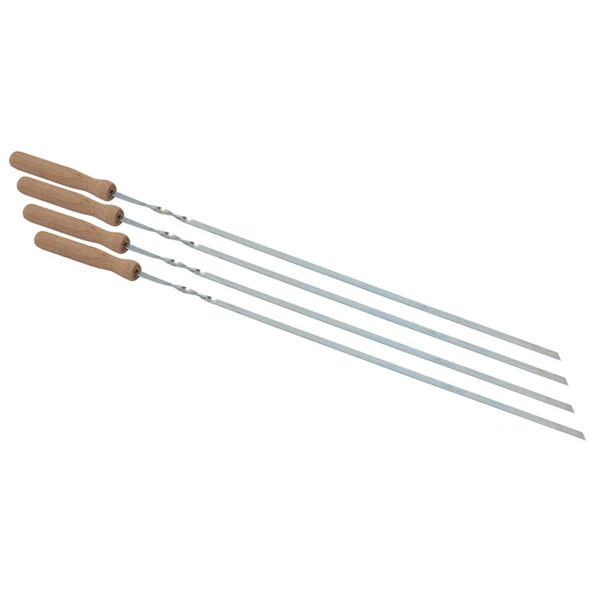 Dörtel Ahşap Saplı Şiş 4'lü