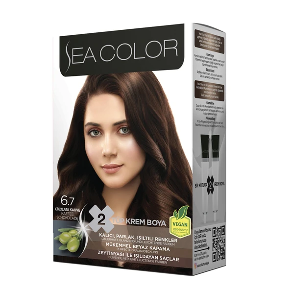 Sea Color Saç Boyası Seti 6.7 Çikolata Kahve - 1