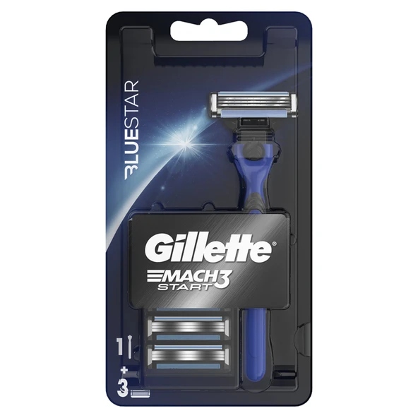 Gillette Mach3 Start H+3 Blue Makine + 3 Yedek