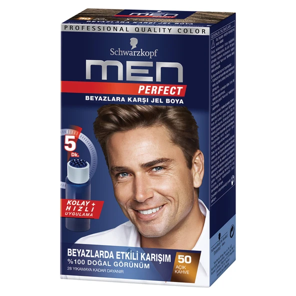Men Perfect Erkek Saç Boyası 50 Açık Kahve