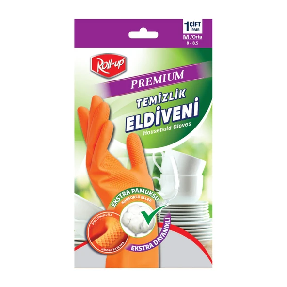 Roll-up Premium Temizlik Eldiveni Medium