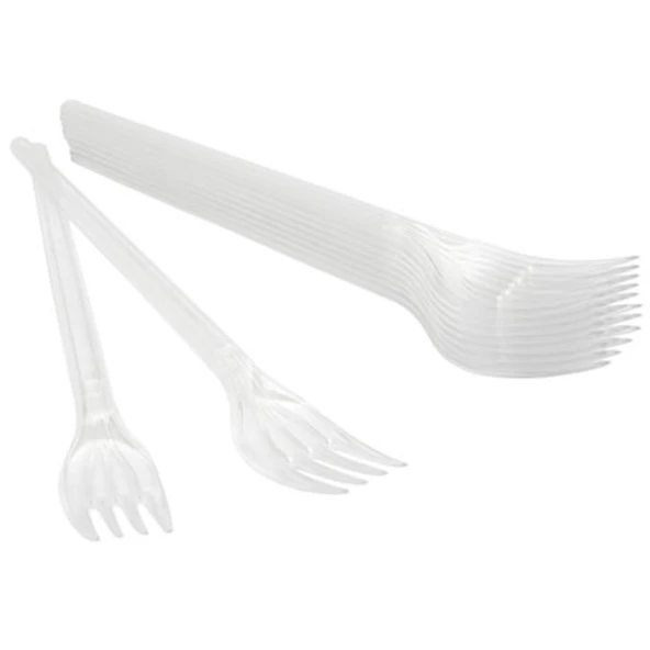 Roll-Up Plastik Şeffaf Çatal 10'lu