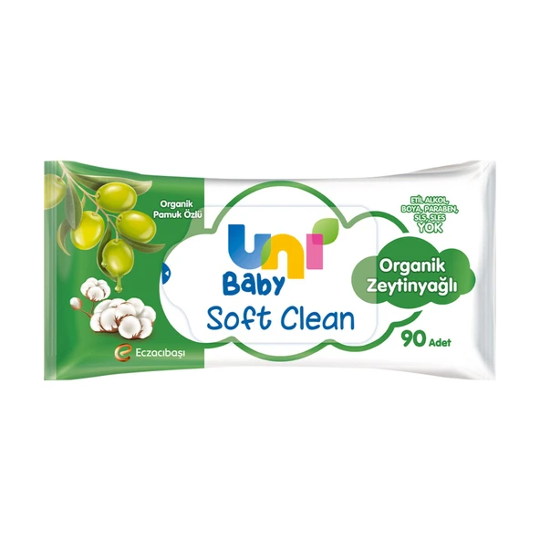 Uni Baby Soft Clean 90'lı Organik Zeytinyağlı Islak Havlu