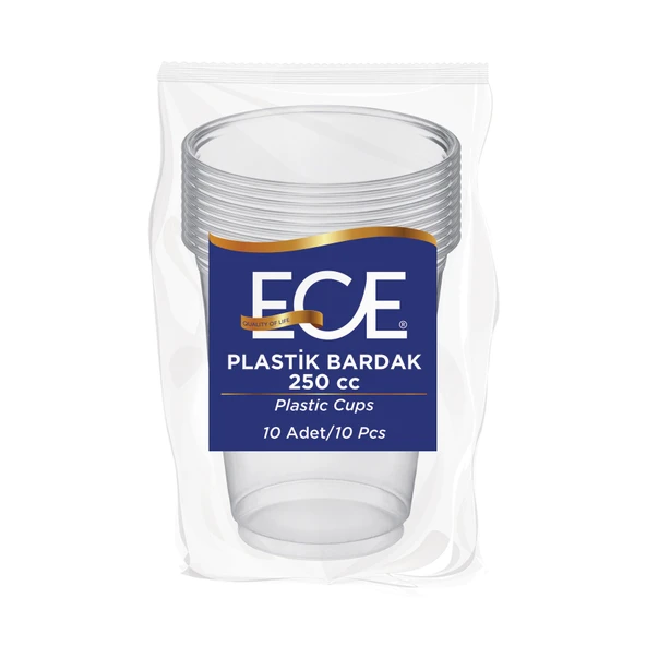 Ece Plastik Bardak 10'lu 250 Cc