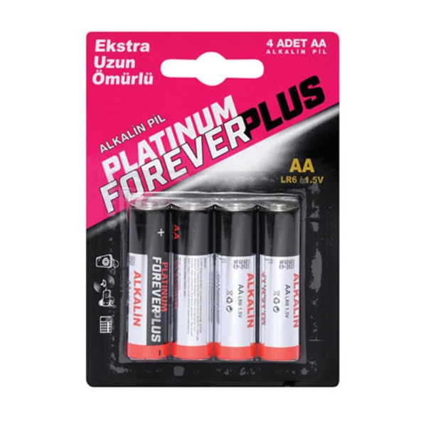 Forever Plus Platinum Alkalin Kalem Pil 4'Lü