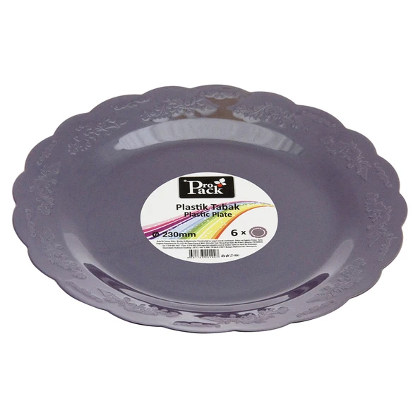 Propack Kristal Tabak Mor 6'lı 23 Cm