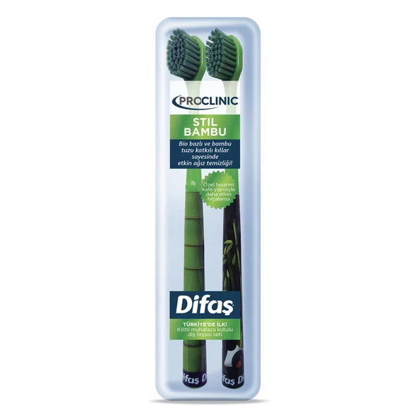 Difaş Proclınıc Stıl Bamboo Diş Fırçası 1+1