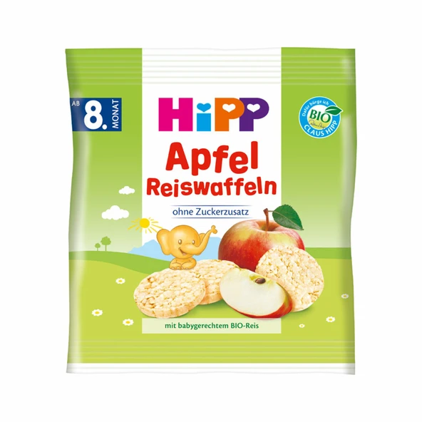 Hipp Organik Elmalı Pirinçli Bebek Gofreti 30 G