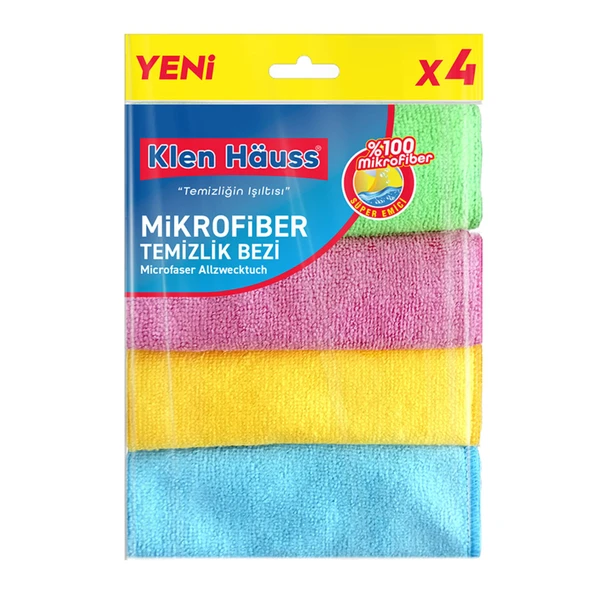 Klen Hauss Mikrofiber Temizlik Bezi 4'lü ürün görseli 1