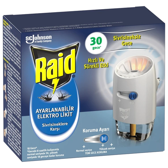 Raid Ayarlanabilir Elektro Likit 30 Gece (Sivrisinek)