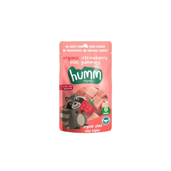 Humm Organic Organik Glutensiz Çilekli Mini Küpler 30G