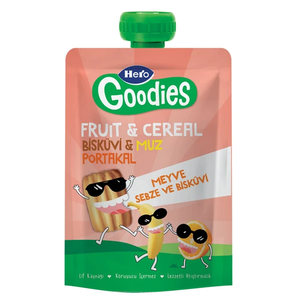Hero Goodies Bisküvi - Muz - Portakal Pouch 100 G