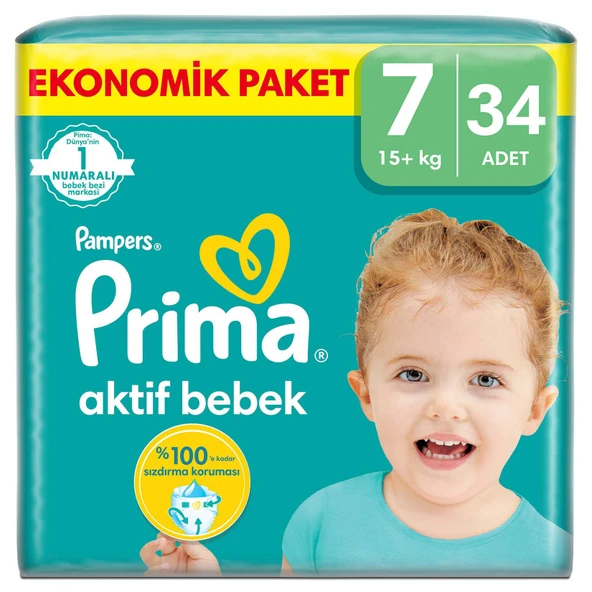 Prima Aktif Bebek Ekonomik Paket 7 Beden 15+ Kg 34 Adet