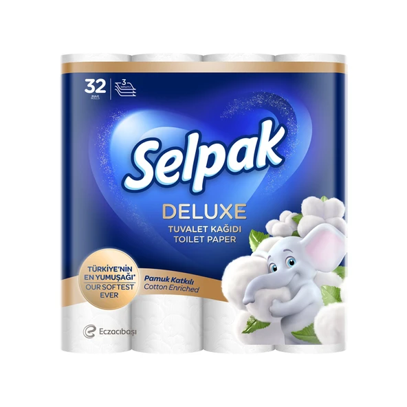 Selpak Deluxe Pamuk Katkılı Tuvalet Kağıdı 32'li - 1