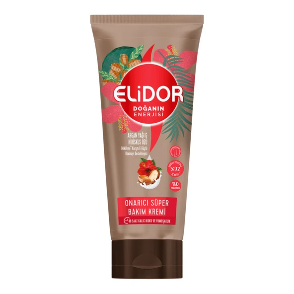 Elidor Onarıcı Süper Saç Bakım Kremi Argan Yağı ve Hibiskus Özü 170 ml