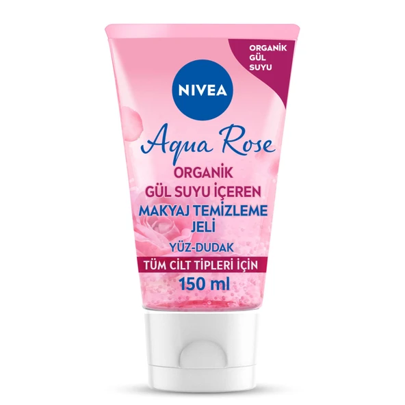 NIVEA Aqua Rose Organik Gül Suyu İçeren Makyaj Temizleme Jeli 150 ml