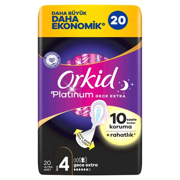 Orkid Platinum Dörtlü Paket Gece Ekstra 20 Adet